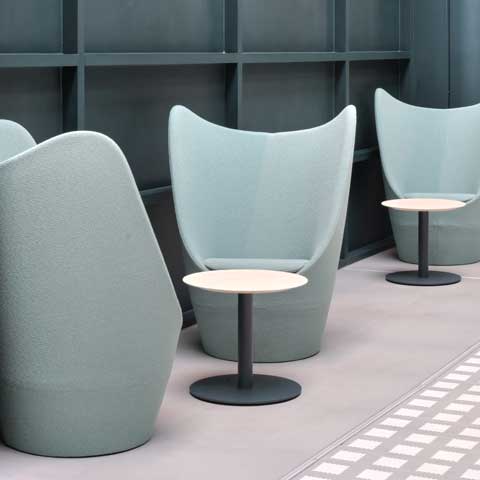 Interior shot of chairs and tables.